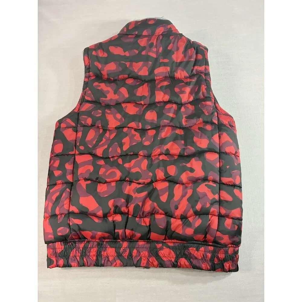 Jordan Reversible Puffer Vest Men's Small Red Gray Camo Full Zip (See Descr)